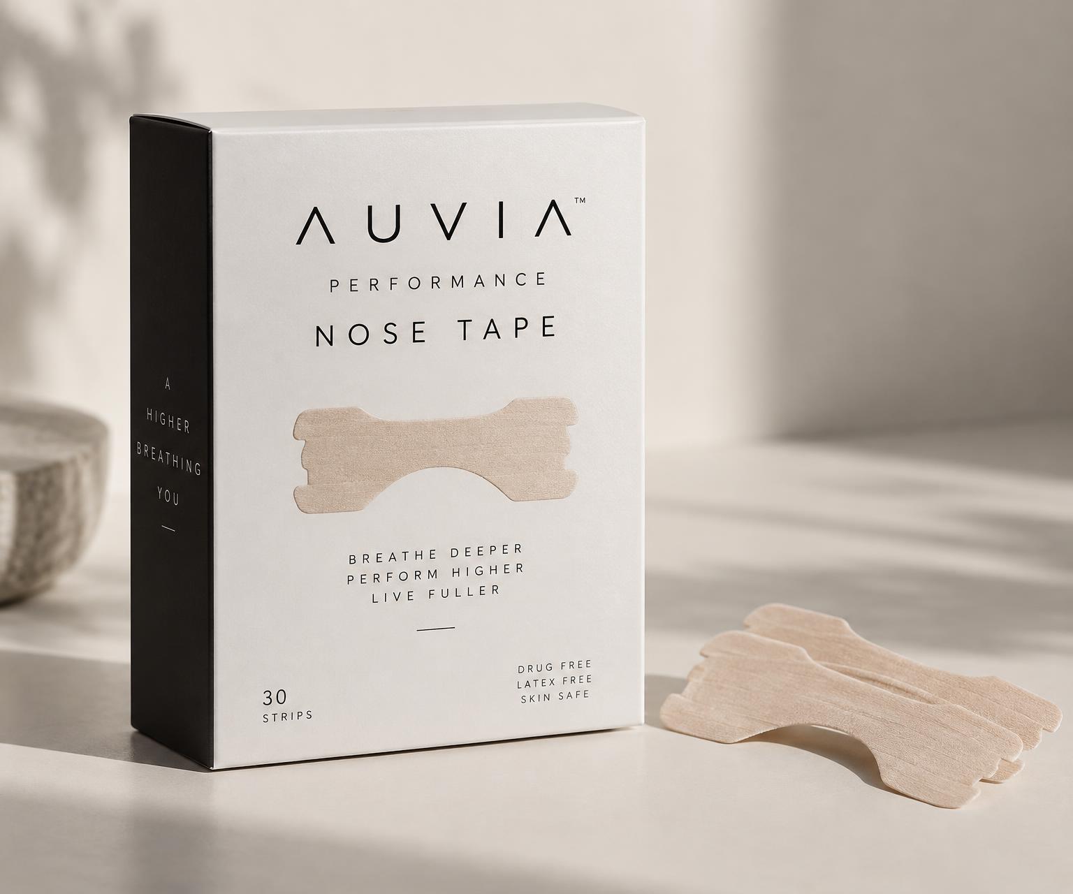 Embalagem AUVIA Performance Fita Nasal Dilatadora com fitas nasais